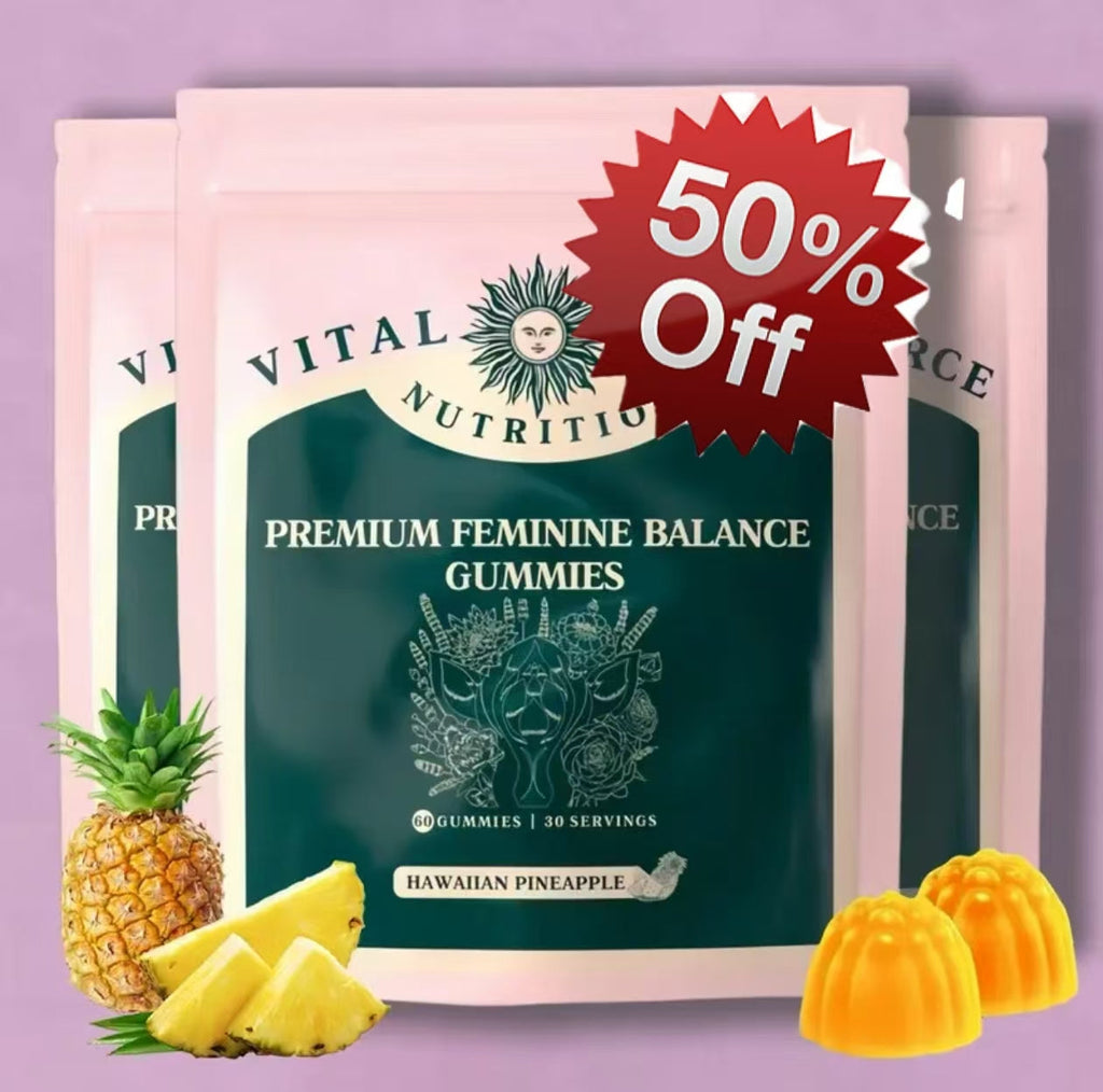 Vital Source Nutrition - Premium Feminine Balance Gummies - for Women’s Health & Wellness - Immune Support - Vegan, Gluten-Free & Halal - Hawaiian Pineapple - 60 Gummies - 30 Servings