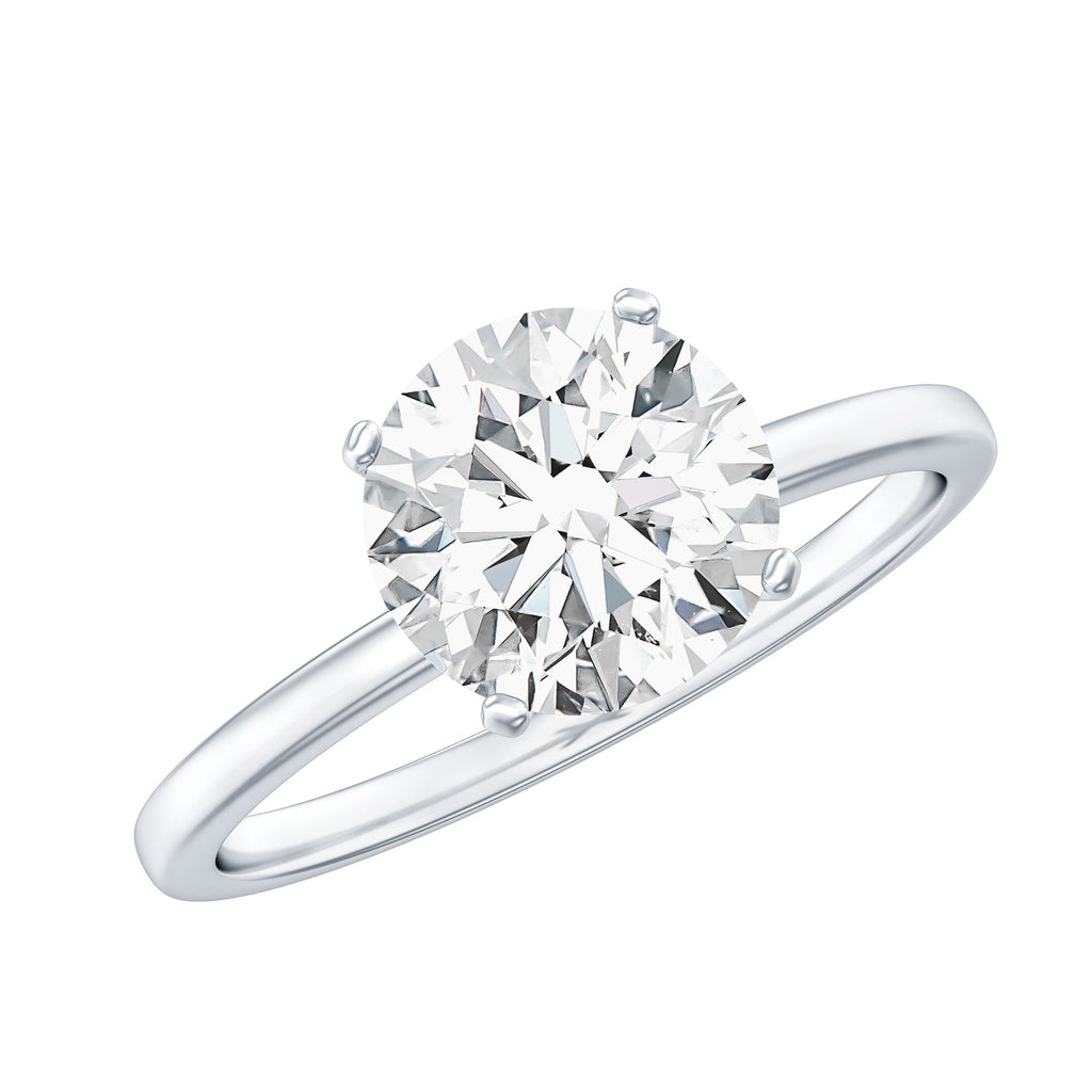 Certified 2 Carat Round Lab Grown Diamond Solitaire Engagement Ring