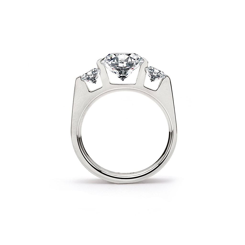 RG206W B.Tiff Tension 2 ct Cushion Cut with Emeralds Engagement Ring