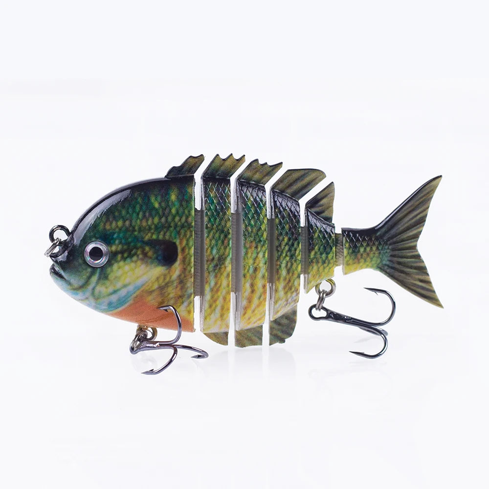 Hanlin 7.5cm 14.5g Multi Jointed Fishing Lures Sinking Shad Baits Wobbler Hard Body Swimbait Lifelike Sunfish Bass Tackle