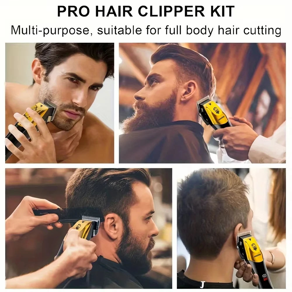 T9 Vintage Men's Electric Hair Clipper Beard Trimmer/Rechargeable Hair Cutting Machine With Nose Hair Trimmer Kit Boyfriend Gift