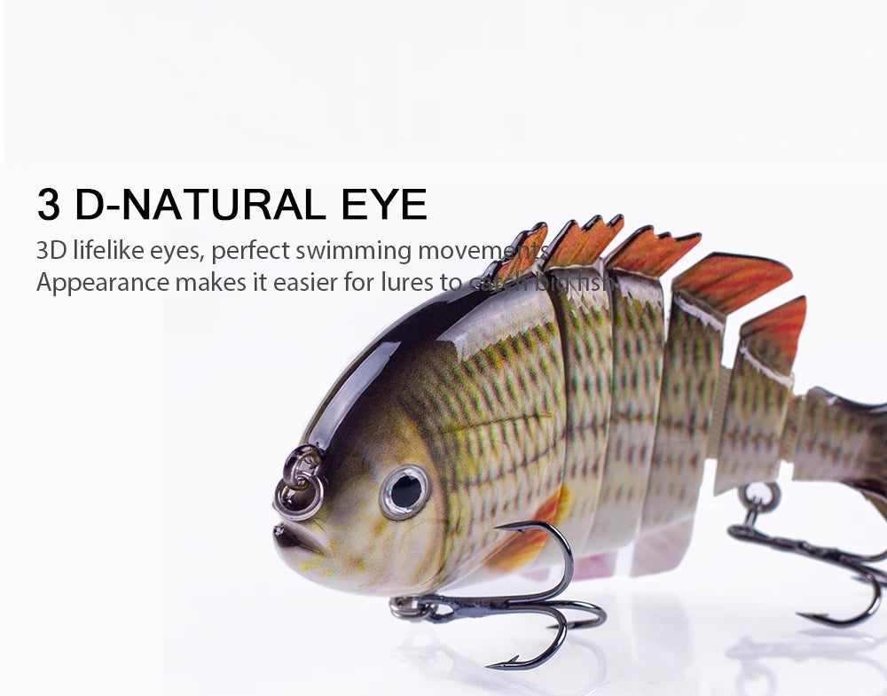 Hanlin 7.5cm 14.5g Multi Jointed Fishing Lures Sinking Shad Baits Wobbler Hard Body Swimbait Lifelike Sunfish Bass Tackle