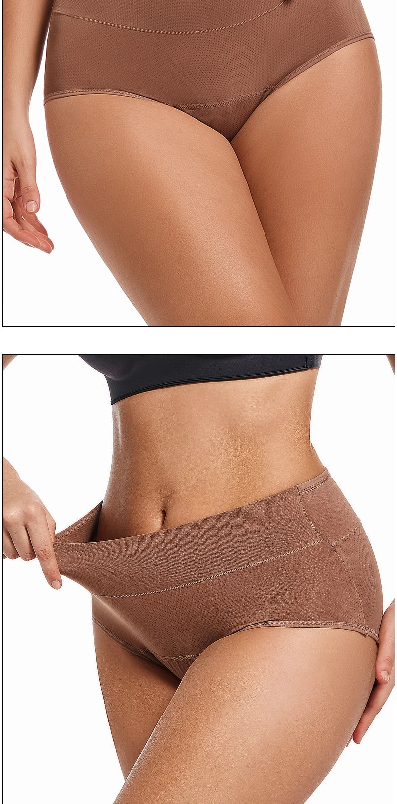 3Layers Leakproof High Waist Breathable Women Menstural Period Panties Incontinence Underwear