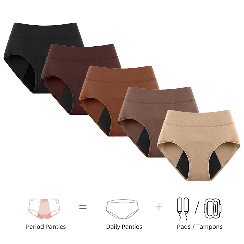 3Layers Leakproof High Waist Breathable Women Menstural Period Panties Incontinence Underwear
