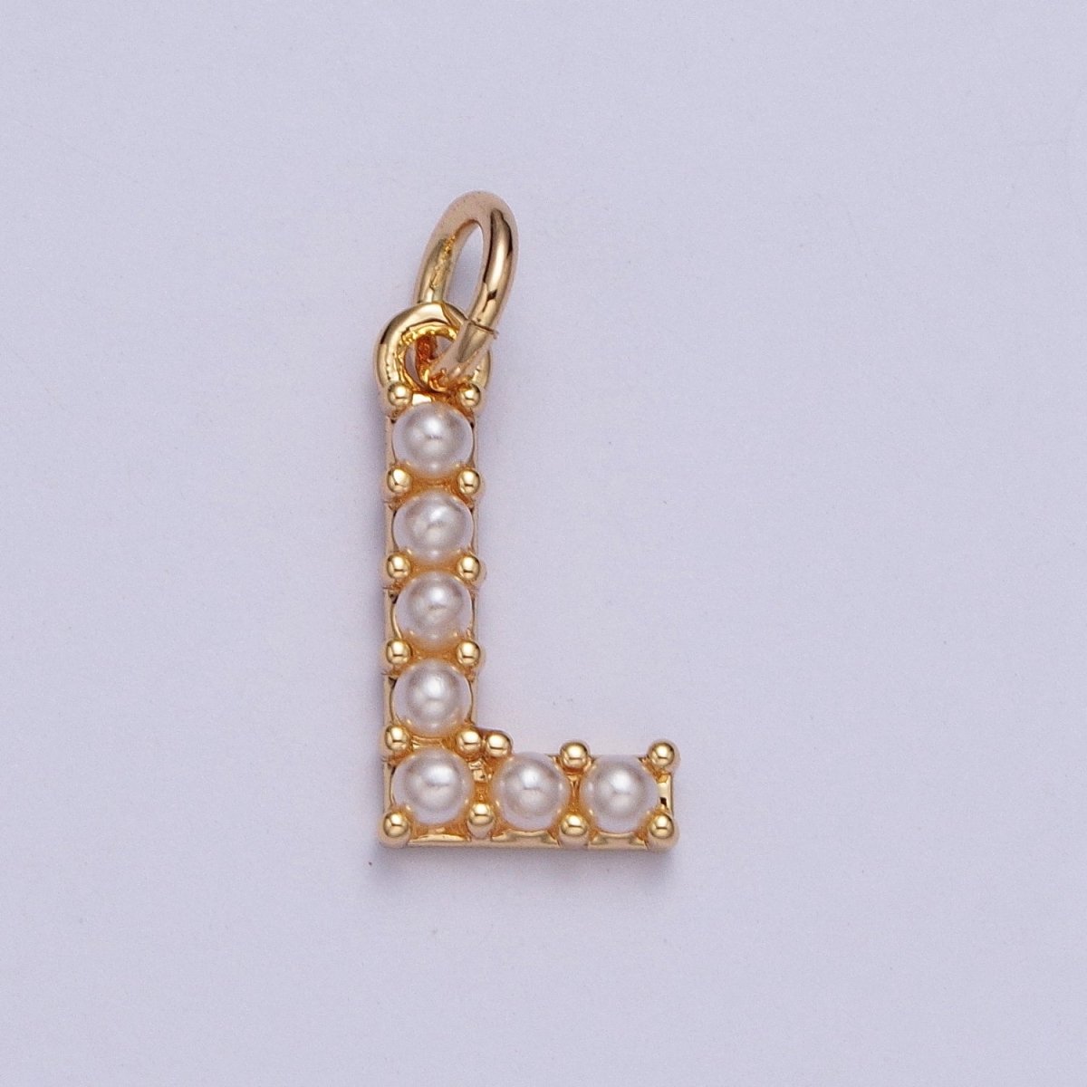 Mini Alphabet Pearl Charm Tiny Pearl Initial Charm 16K Gold Filled Charm for Personalized Jewelry | A-313-A-325