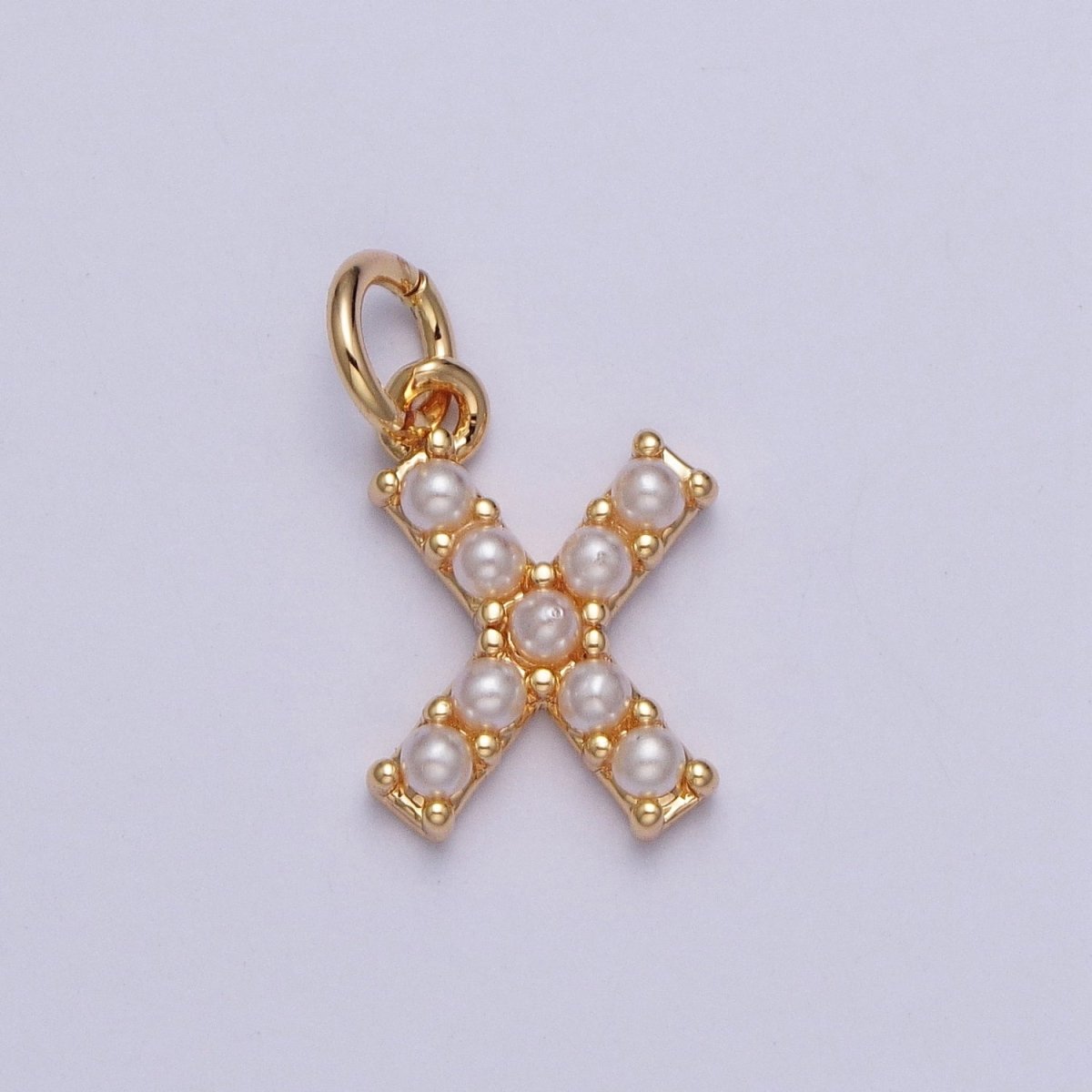 Mini Alphabet Pearl Charm Tiny Pearl Initial Charm 16K Gold Filled Charm for Personalized Jewelry | A-313-A-325