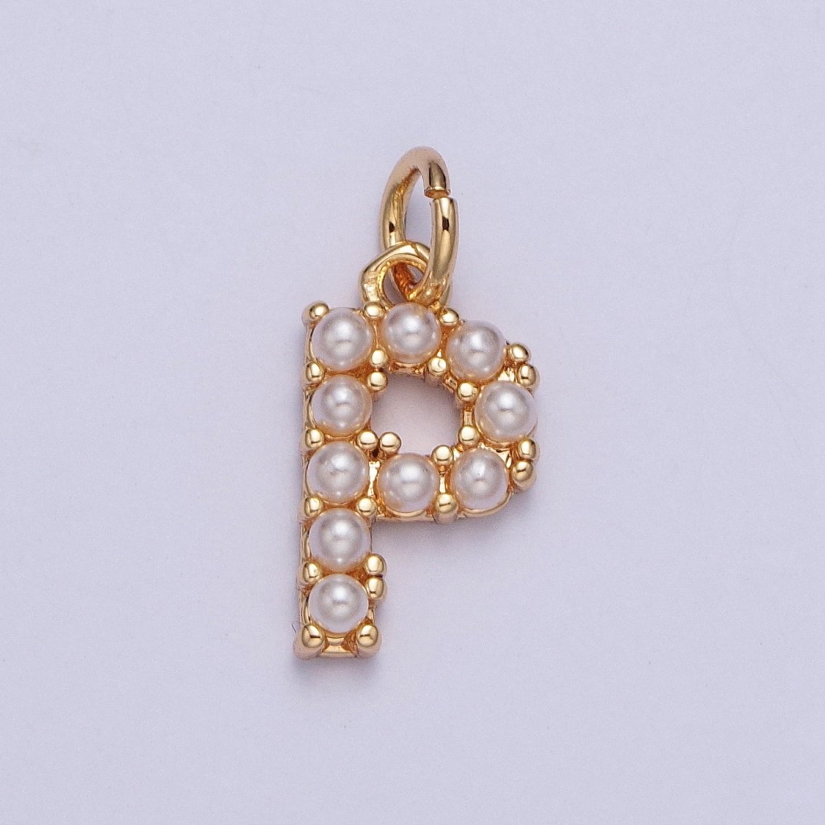 Mini Alphabet Pearl Charm Tiny Pearl Initial Charm 16K Gold Filled Charm for Personalized Jewelry | A-313-A-325