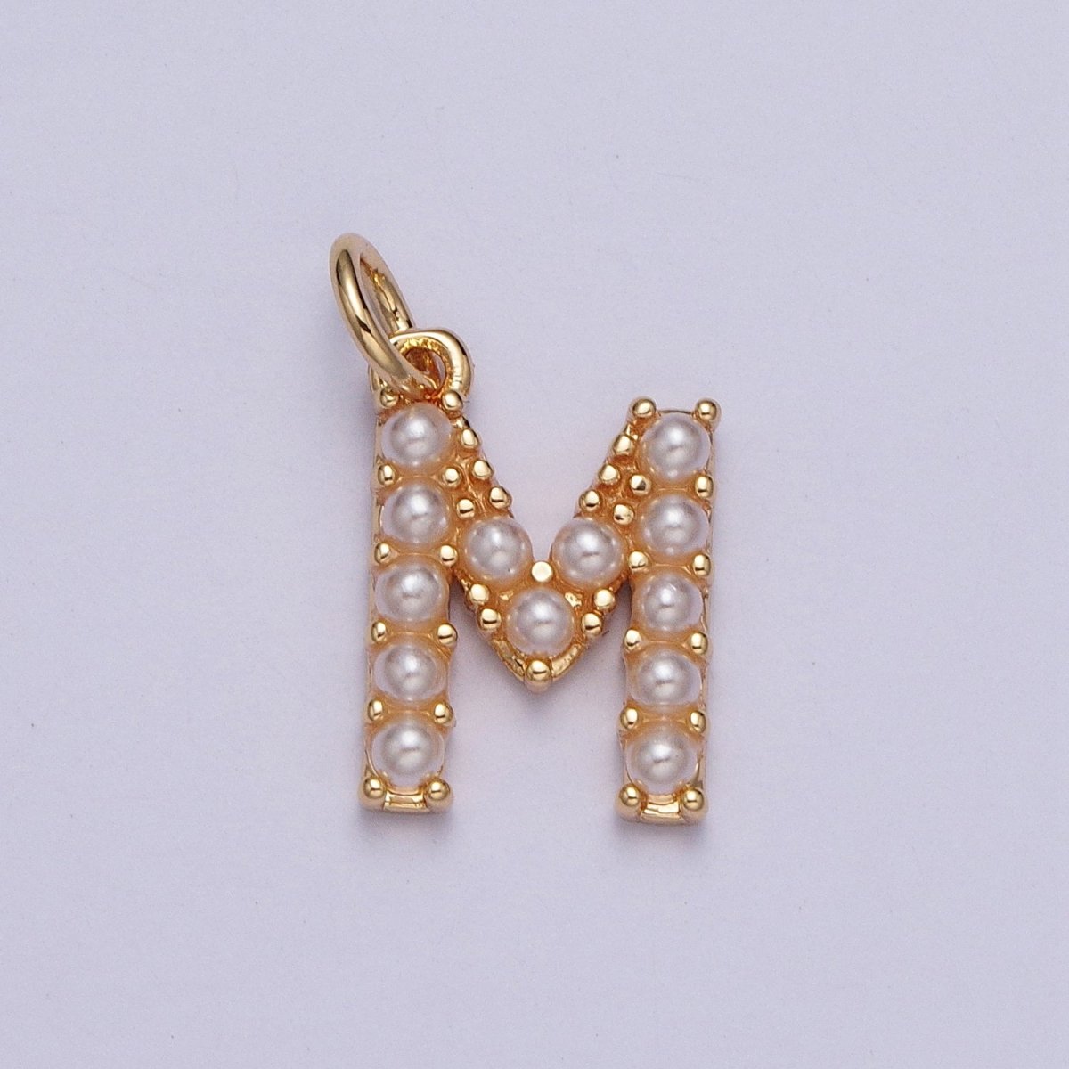 Mini Alphabet Pearl Charm Tiny Pearl Initial Charm 16K Gold Filled Charm for Personalized Jewelry | A-313-A-325