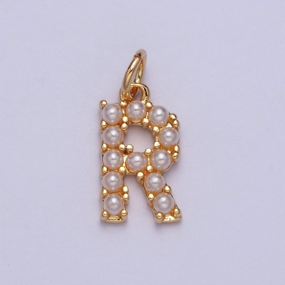 Mini Alphabet Pearl Charm Tiny Pearl Initial Charm 16K Gold Filled Charm for Personalized Jewelry | A-313-A-325