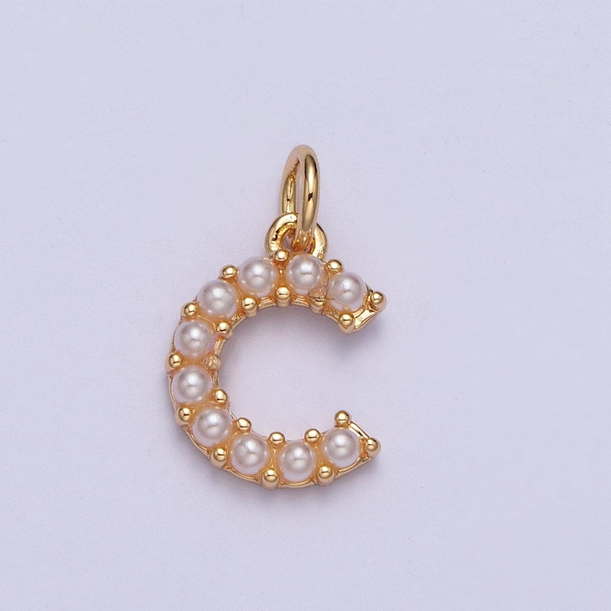 Mini Alphabet Pearl Charm Tiny Pearl Initial Charm 16K Gold Filled Charm for Personalized Jewelry | A-313-A-325