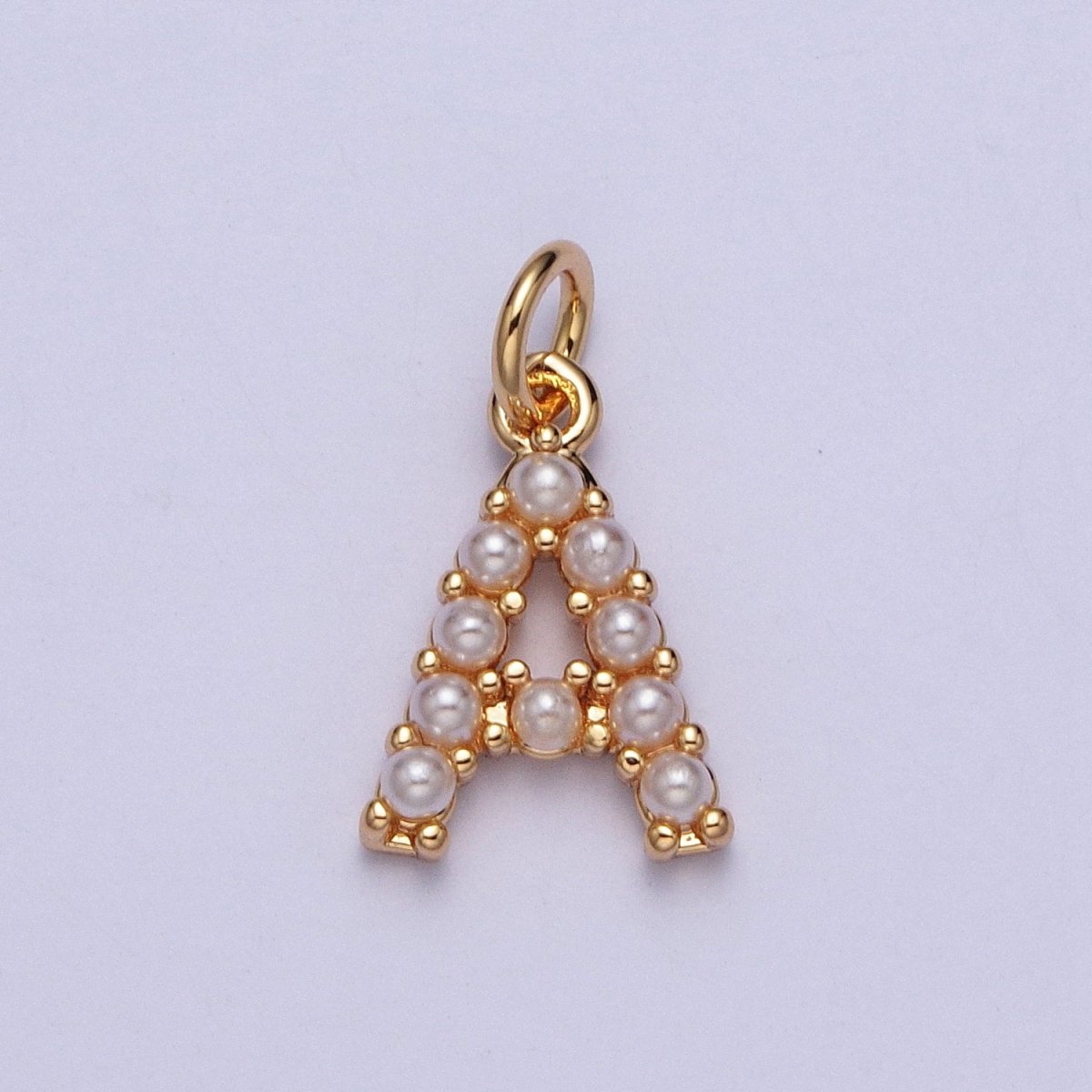Mini Alphabet Pearl Charm Tiny Pearl Initial Charm 16K Gold Filled Charm for Personalized Jewelry | A-313-A-325