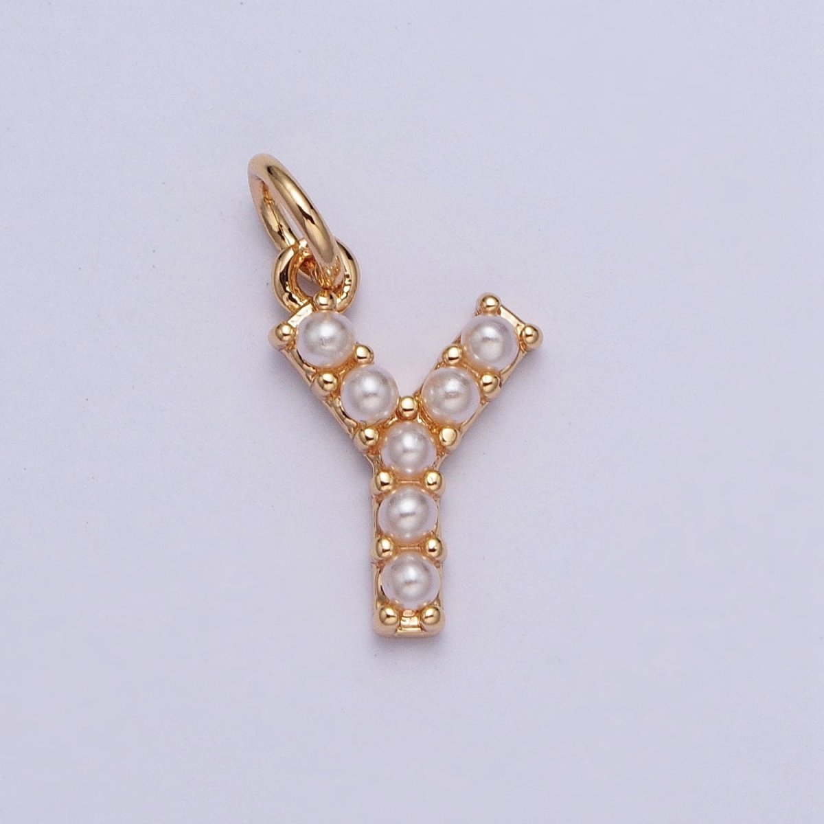 Mini Alphabet Pearl Charm Tiny Pearl Initial Charm 16K Gold Filled Charm for Personalized Jewelry | A-313-A-325