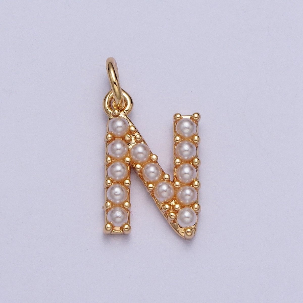 Mini Alphabet Pearl Charm Tiny Pearl Initial Charm 16K Gold Filled Charm for Personalized Jewelry | A-313-A-325