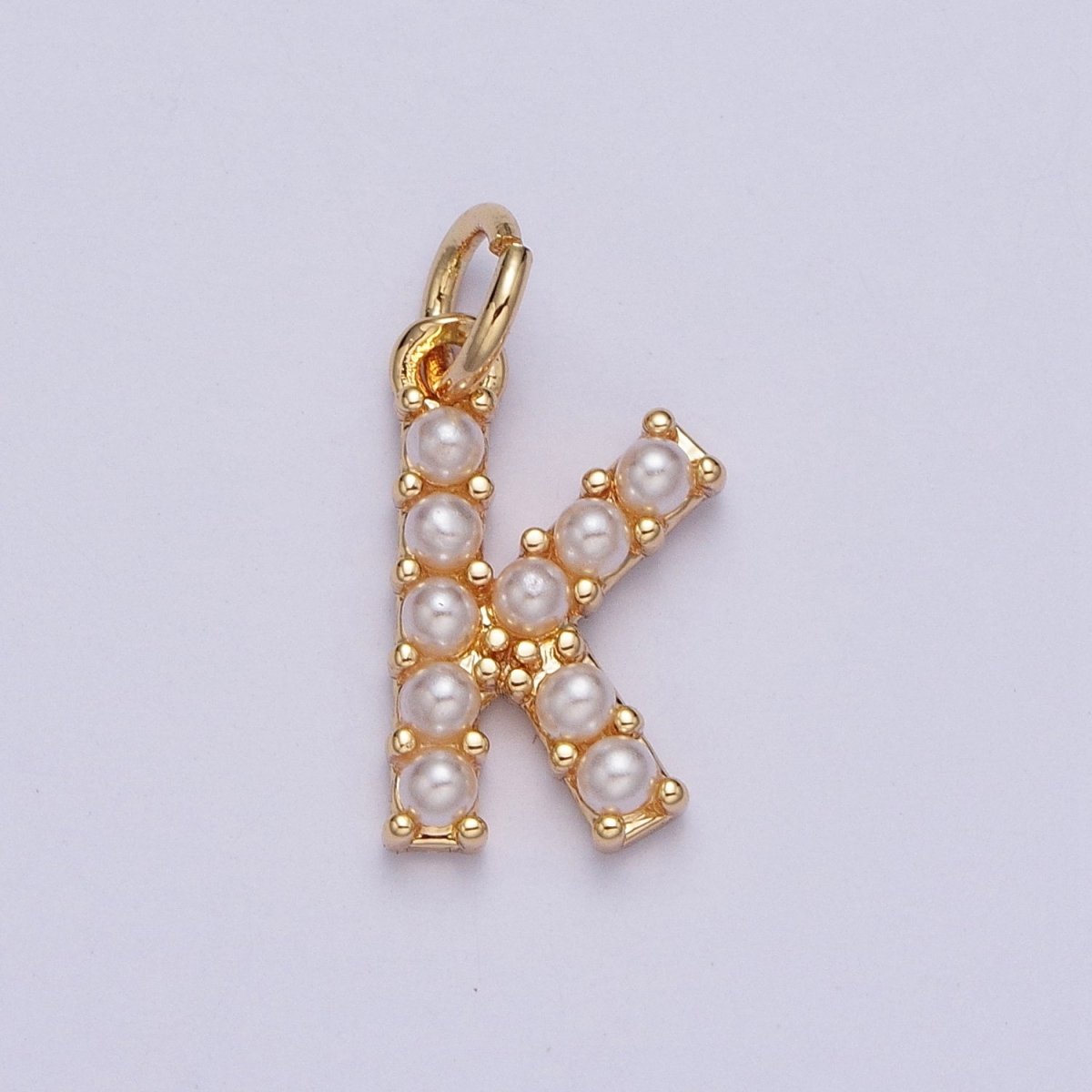 Mini Alphabet Pearl Charm Tiny Pearl Initial Charm 16K Gold Filled Charm for Personalized Jewelry | A-313-A-325