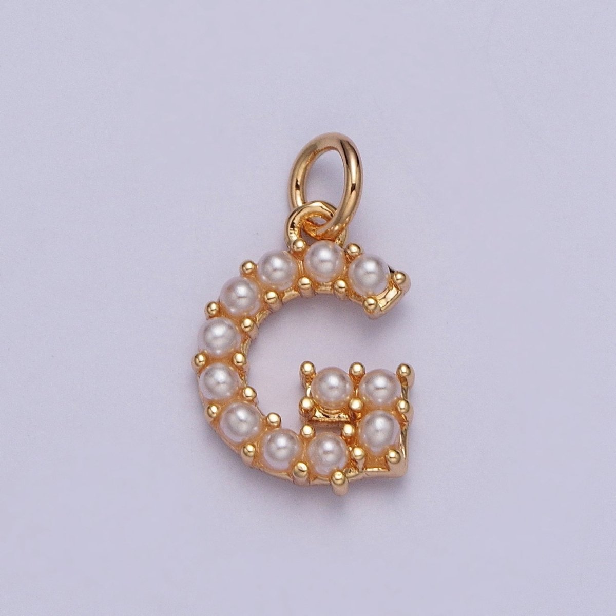 Mini Alphabet Pearl Charm Tiny Pearl Initial Charm 16K Gold Filled Charm for Personalized Jewelry | A-313-A-325