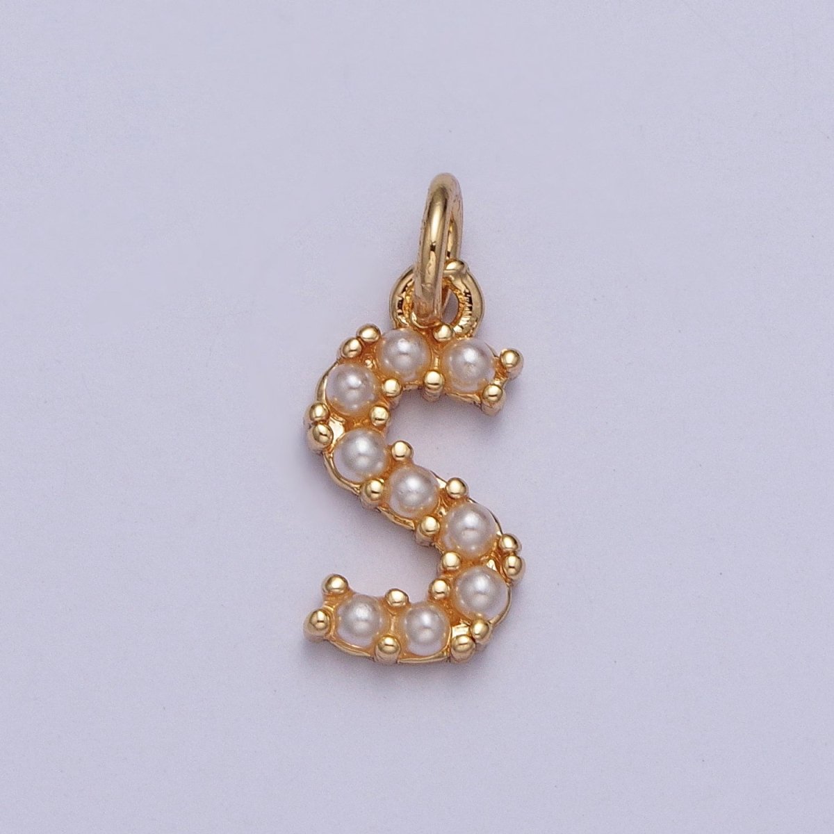 Mini Alphabet Pearl Charm Tiny Pearl Initial Charm 16K Gold Filled Charm for Personalized Jewelry | A-313-A-325
