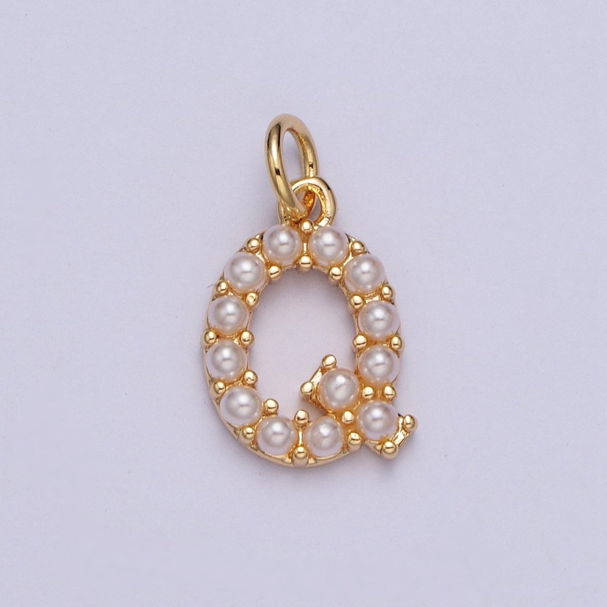 Mini Alphabet Pearl Charm Tiny Pearl Initial Charm 16K Gold Filled Charm for Personalized Jewelry | A-313-A-325