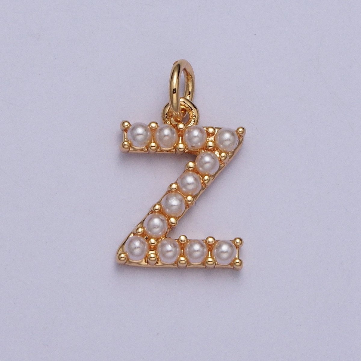 Mini Alphabet Pearl Charm Tiny Pearl Initial Charm 16K Gold Filled Charm for Personalized Jewelry | A-313-A-325