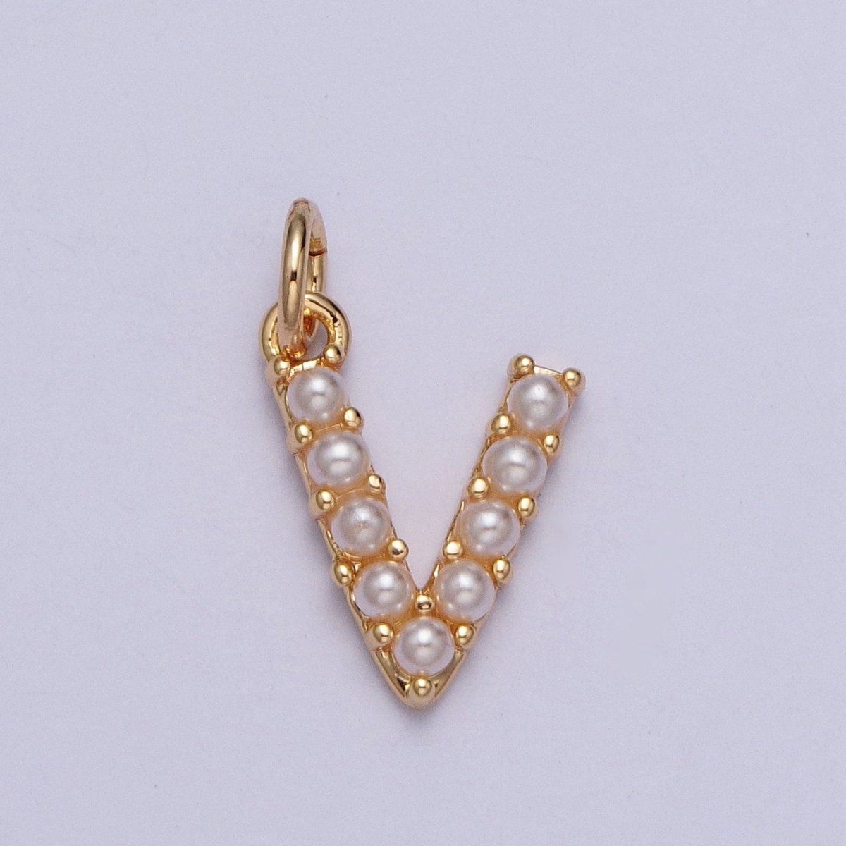Mini Alphabet Pearl Charm Tiny Pearl Initial Charm 16K Gold Filled Charm for Personalized Jewelry | A-313-A-325